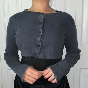 Stripped Crop Top Long Sleeve